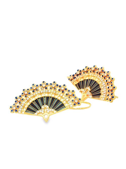 Diva gold crystal stones blue glazed earrings GOCCIAZZURRA JEWELS | ORDIVAOROBLU